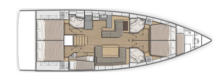 Rzut jachtu Oceanis 51.1 Pearl Dreams