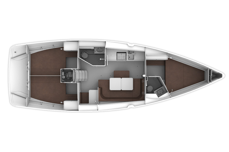 Rzut jachtu Bavaria Cruiser 41 MH 72