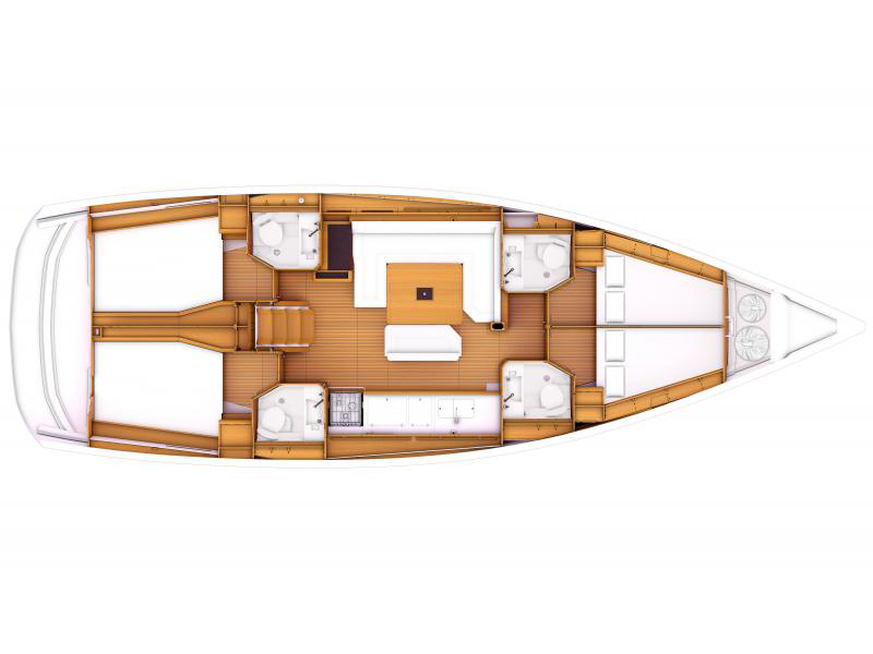 Rzut jachtu Sun Odyssey 469 Alexandra