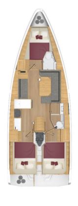 Rzut jachtu Bavaria C38 Style Tena