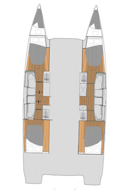 Rzut jachtu Fountaine Pajot Elba 45 Coco