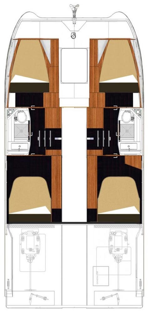 Rzut jachtu Fountaine Pajot MY 37 Marketka