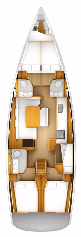 Rzut jachtu Sun Odyssey 519 MAYOTTE