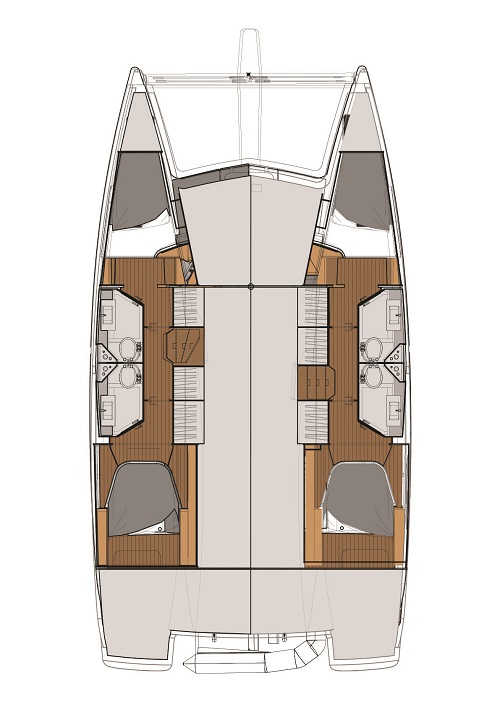 Rzut jachtu Fountaine Pajot Lucia 40 El Camino