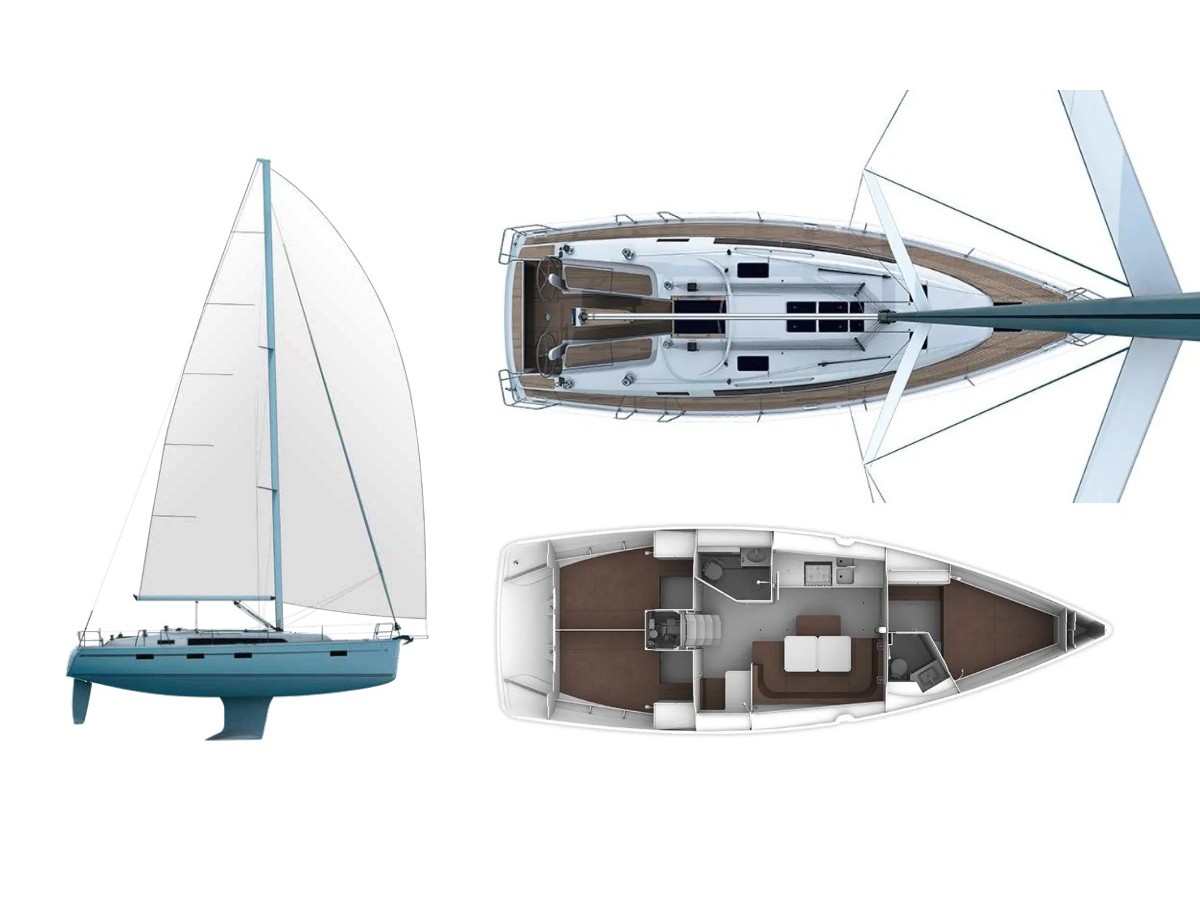 Rzut jachtu Bavaria Cruiser 41 Leonidas