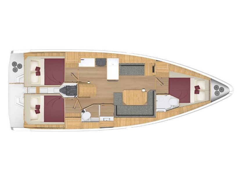 Rzut jachtu Bavaria C38 Trata