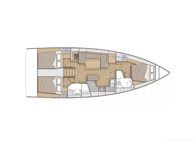 Rzut jachtu Oceanis 40.1 AFO40.1E