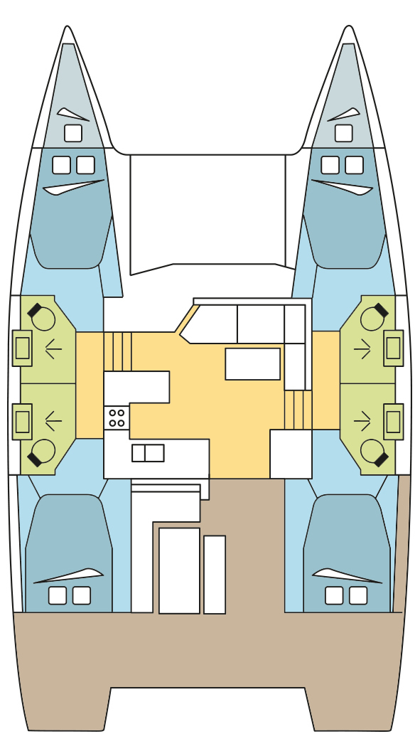 Rzut jachtu Fountaine Pajot Astrea 42 PLOUF