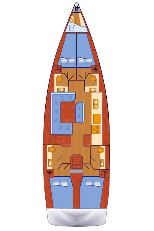Rzut jachtu Sun Odyssey 519 Belle Epoque