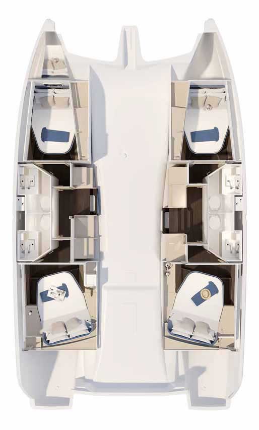 Rzut jachtu Fountaine Pajot FP 41 Quatuor 4 Cataya