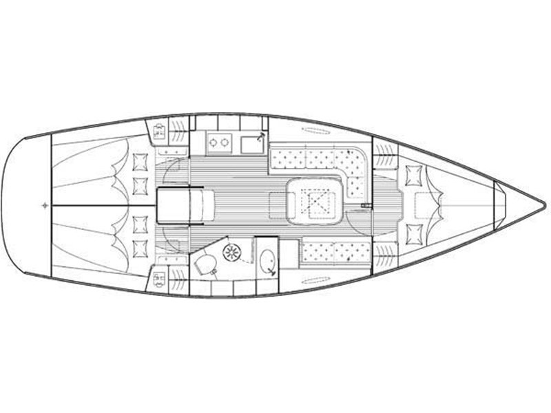 Rzut jachtu Bavaria 35 Cruiser Jana