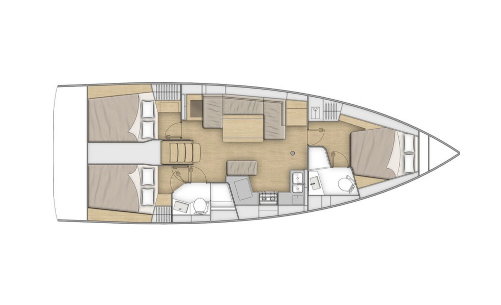 Rzut jachtu Oceanis 40.1 Kobe