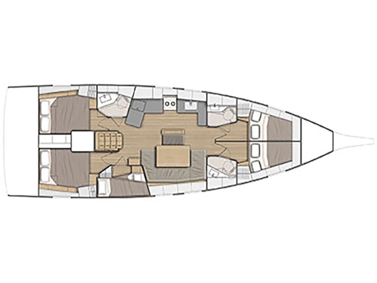 Rzut jachtu Oceanis 46.1 CHRISEL
