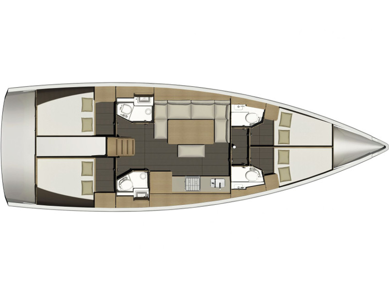 Rzut jachtu Dufour 460 Grand Large LISABET (new sails 2024., air condition)
