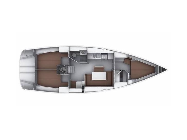 Rzut jachtu Bavaria Cruiser 40 Manta