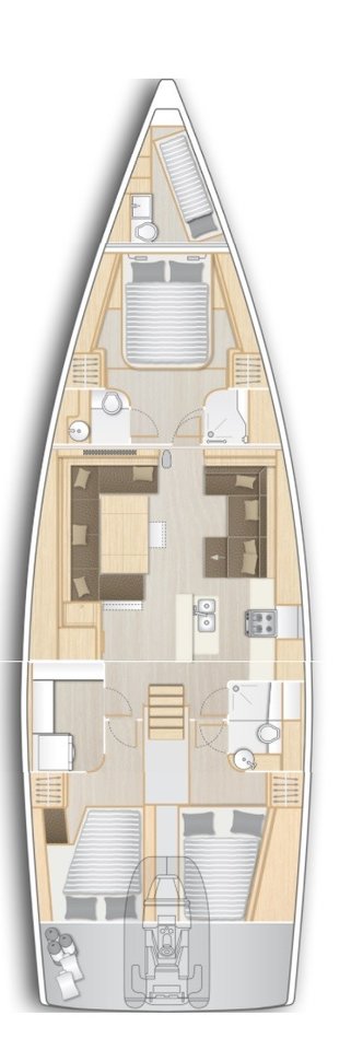 Rzut jachtu Hanse 588 Oceanelle
