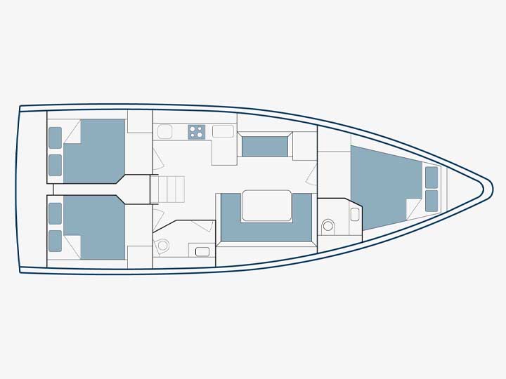 Rzut jachtu Bavaria C42 Jenny K
