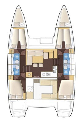 Rzut jachtu Lagoon 400 S2 Sailing Blue 4