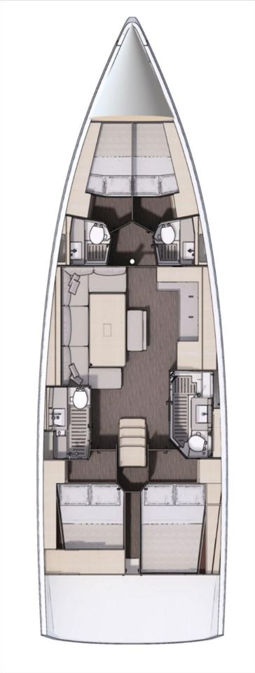 Rzut jachtu Dufour 470 L'Albatros