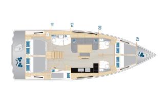 Rzut jachtu Hanse 460 Perfect Stranger