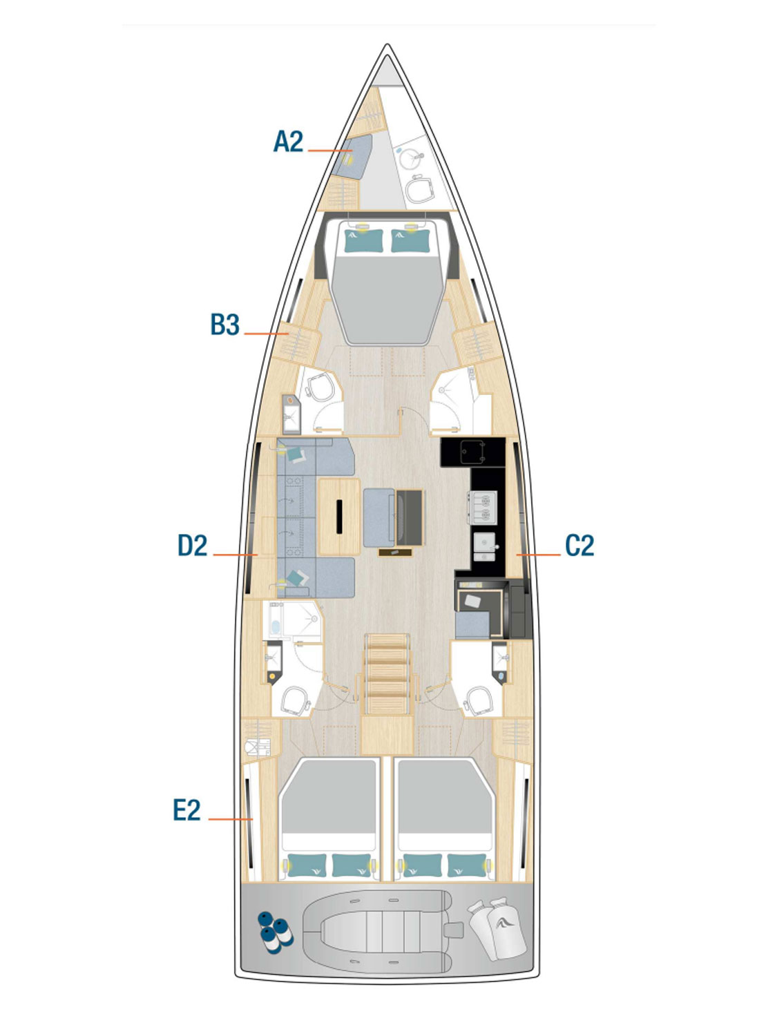 Rzut jachtu Hanse 510 Ocean Phoenix - OW