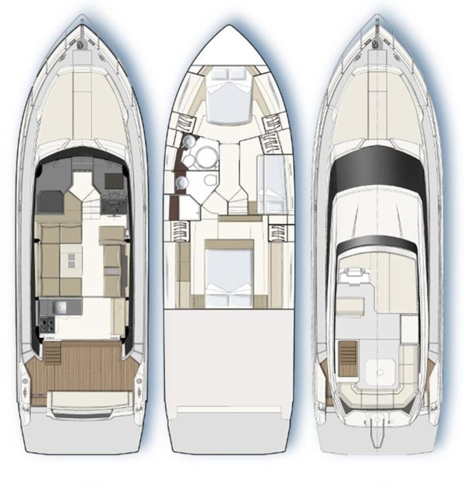Rzut jachtu Ferretti Yachts 450 Dream