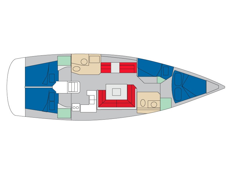Rzut jachtu Sun Odyssey 439 Roberta