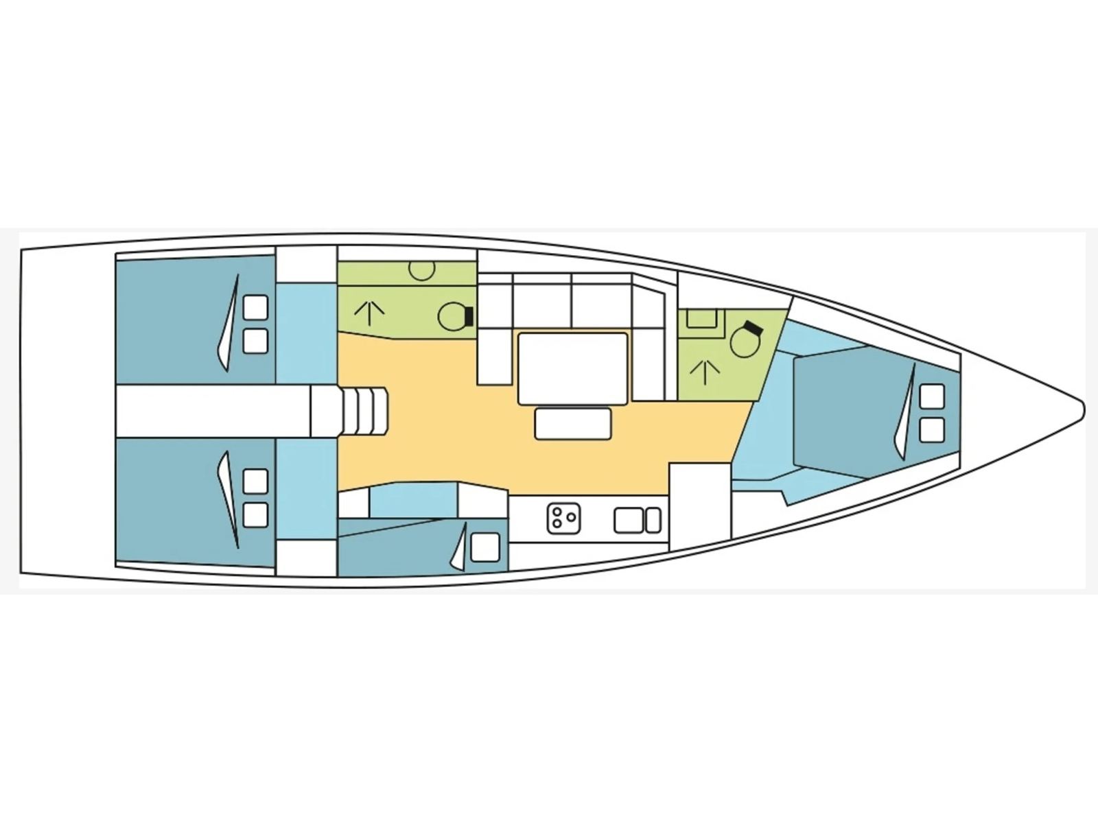 Rzut jachtu Dufour 430 Ocean Wisper