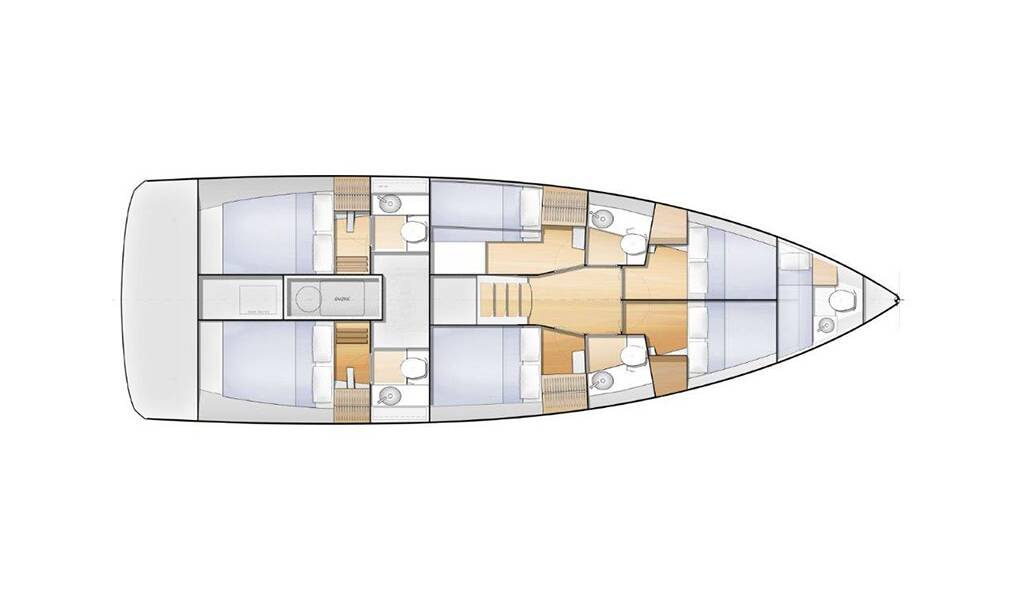 Rzut jachtu Sun Loft 47 Chandra