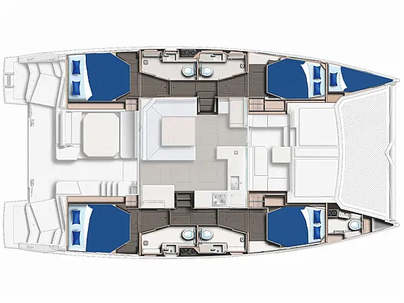 Rzut jachtu Leopard 45 Sunsail 454L Premium