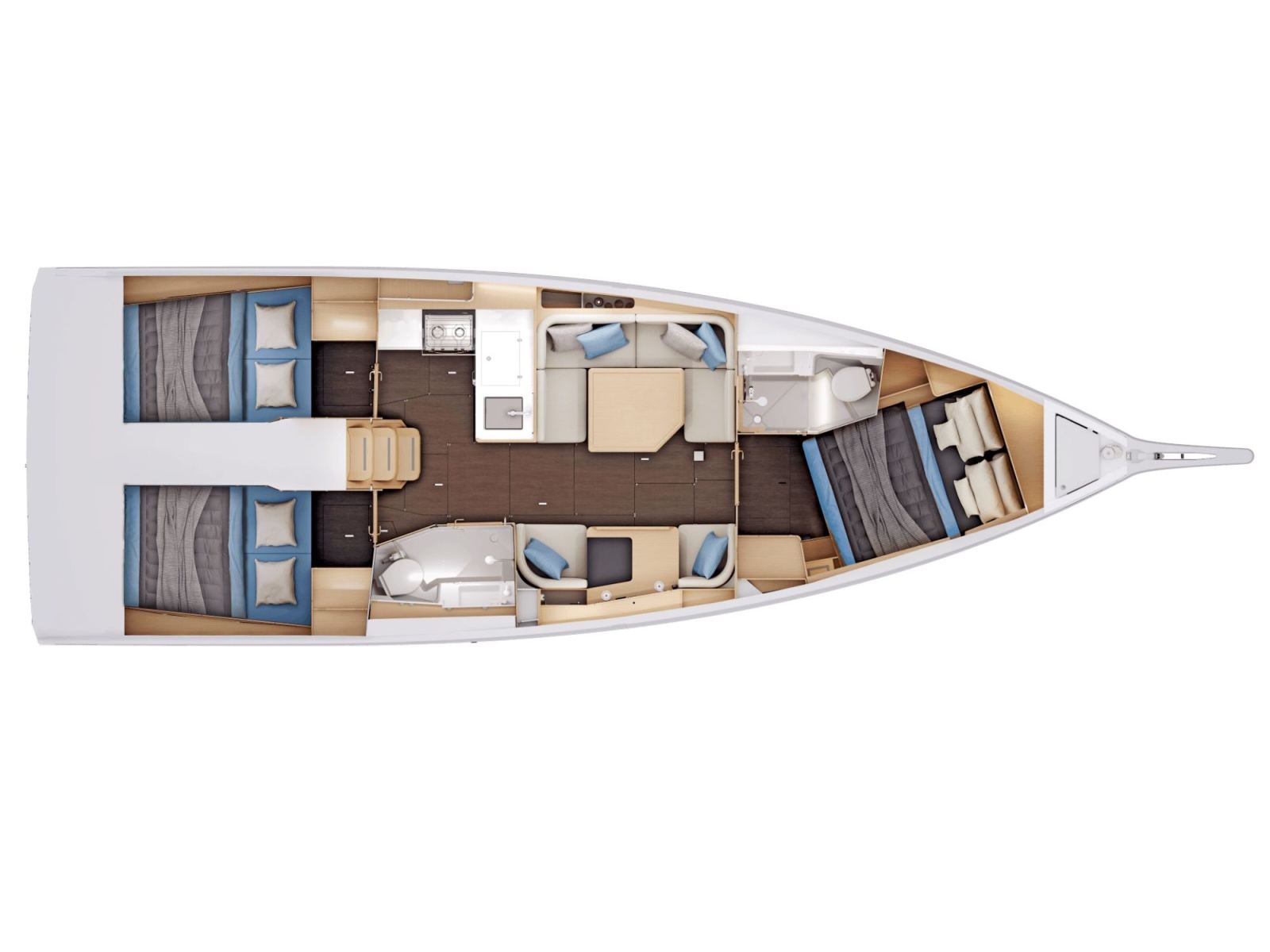 Rzut jachtu Sun Odyssey 415 TIZON