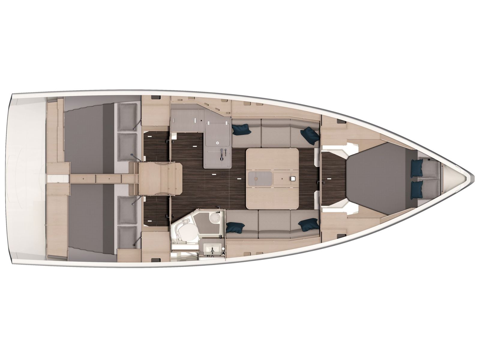 Rzut jachtu Dufour 37 SIRIUS