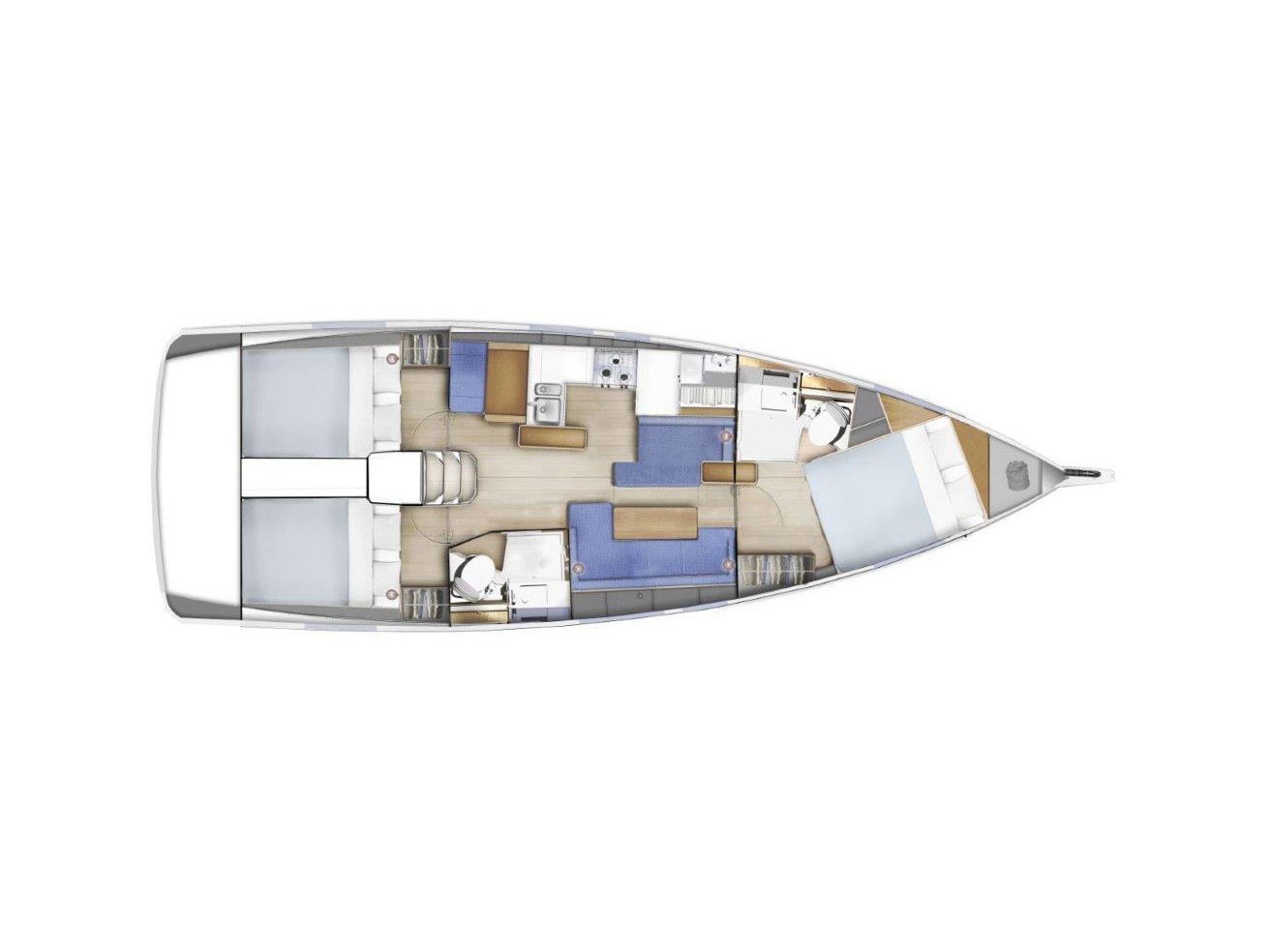 Rzut jachtu Sun Odyssey 410 First Date