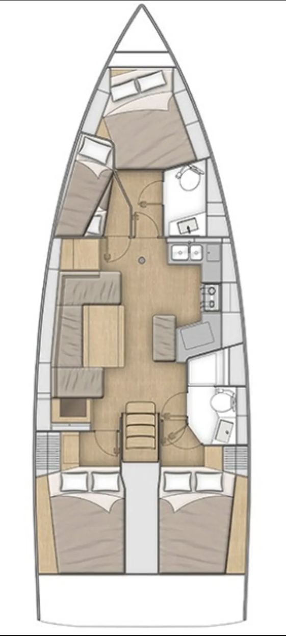 Rzut jachtu Oceanis 40.1 Eisner