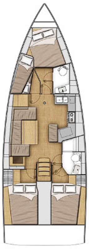 Rzut jachtu Oceanis 40.1 Starlight