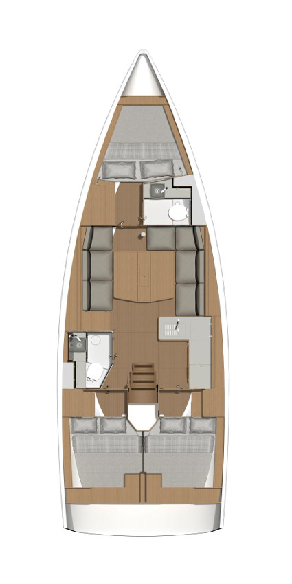 Rzut jachtu Dufour 390 GL Blue Note