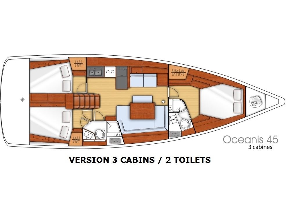 Rzut jachtu Oceanis 45 Callidora