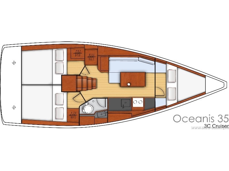 Rzut jachtu Oceanis 35.1 LAMPUGA