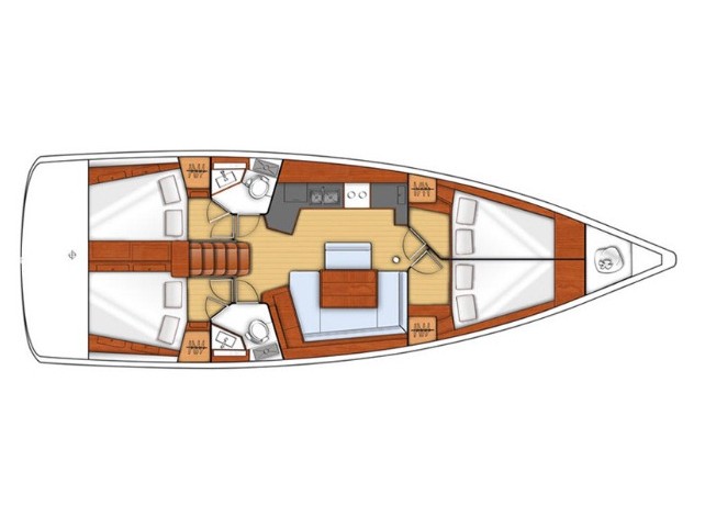 Rzut jachtu Oceanis 45 Melinda