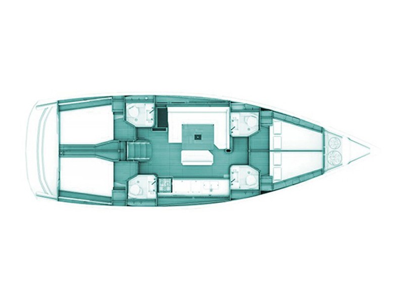Rzut jachtu Sun Odyssey 469 Thoe