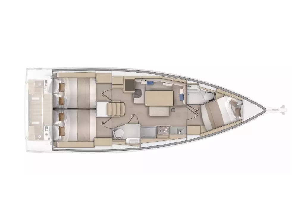 Rzut jachtu Oceanis 37.1 Vega