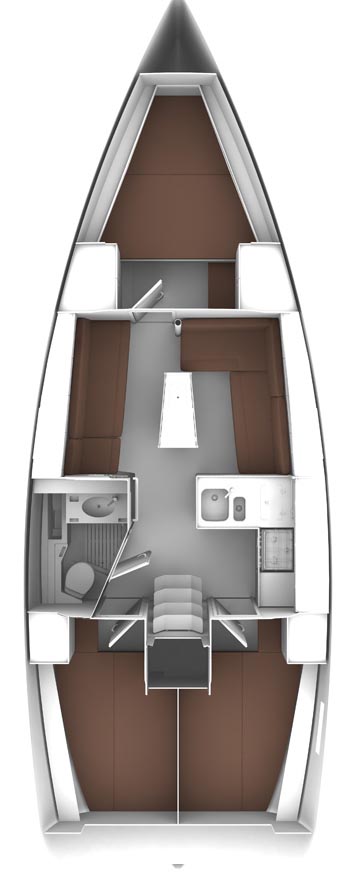 Rzut jachtu Bavaria 37 Anemos