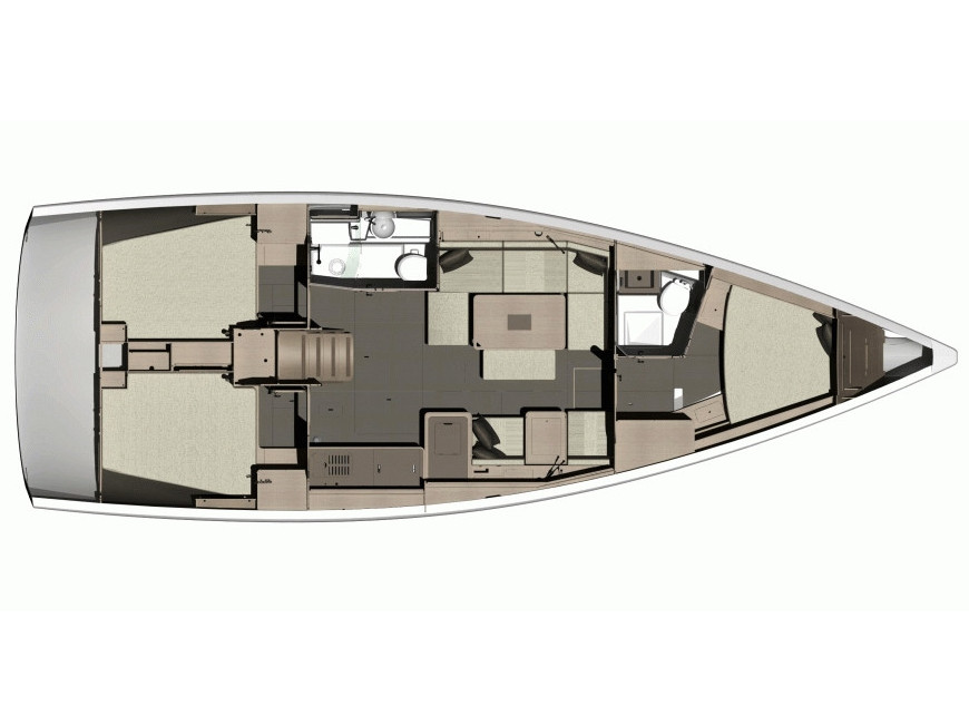 Rzut jachtu Dufour 412 Grand large Argo