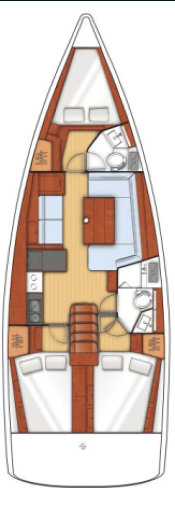 Rzut jachtu Oceanis 41 Tina