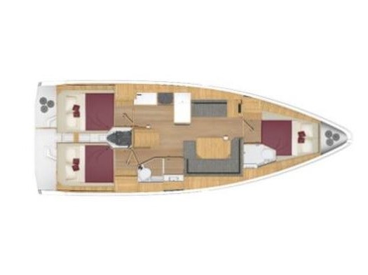 Rzut jachtu Bavaria C38 Olivia