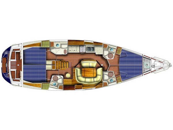 Rzut jachtu Sun Odyssey 49 Ziva