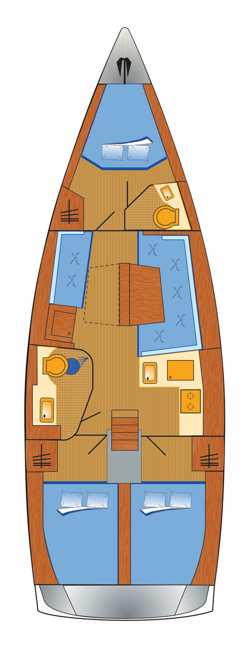 Rzut jachtu Hanse 418 Laysan