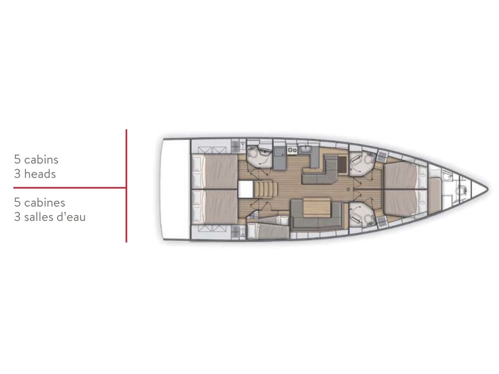 Rzut jachtu Oceanis 51.1 Aloha
