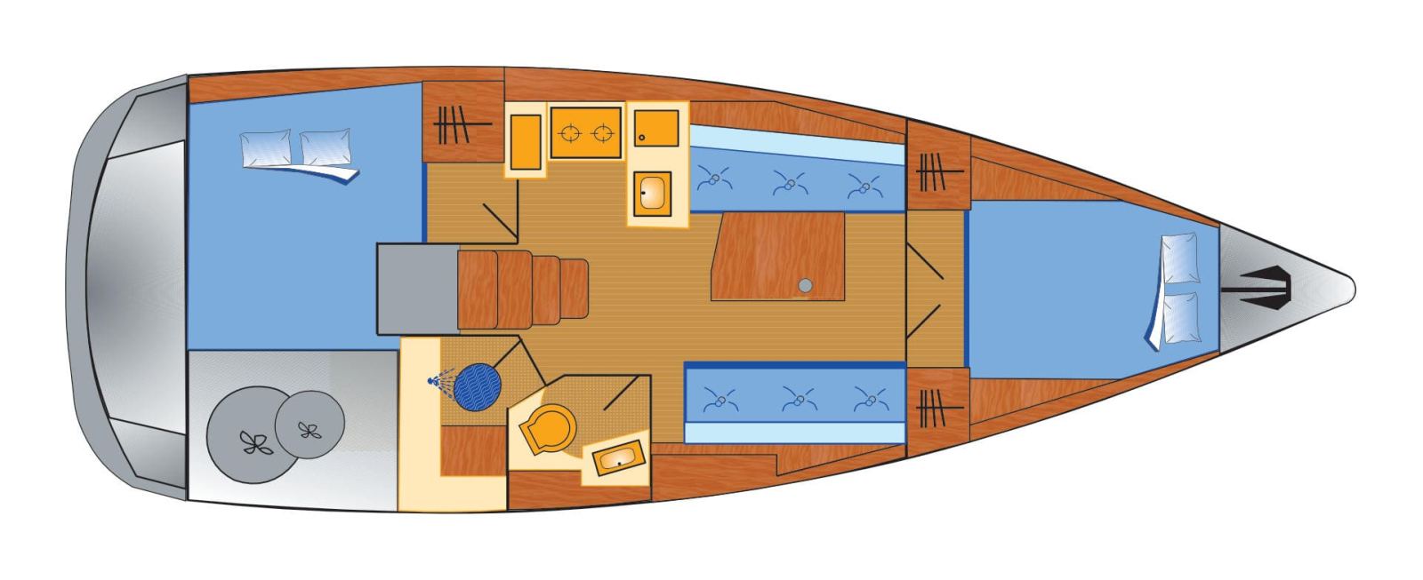 Rzut jachtu Oceanis 38.1 Kiss