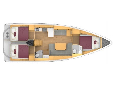 Rzut jachtu Bavaria C42 Maia